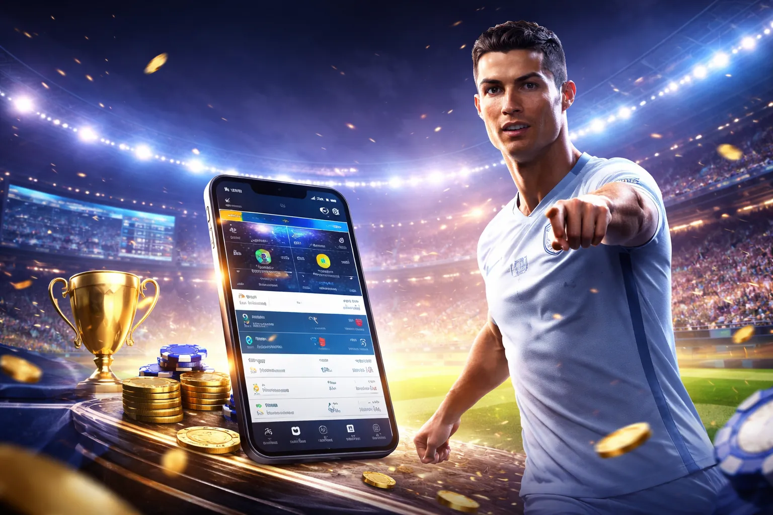 Banner đăng nhập 7889bet với hình ảnh thể thao và sòng bạc sôi động